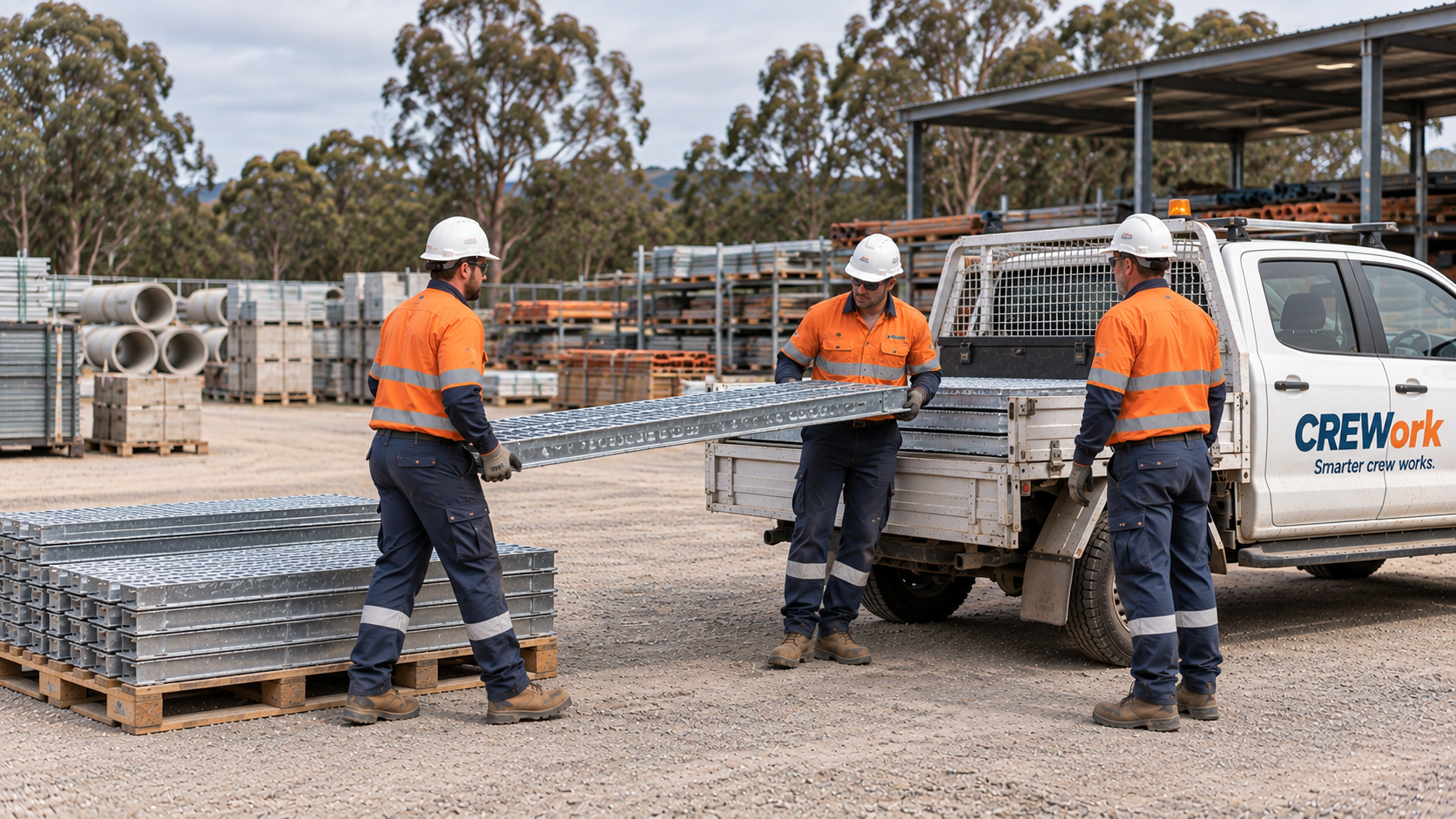 teamwork in construction yard manual lifting