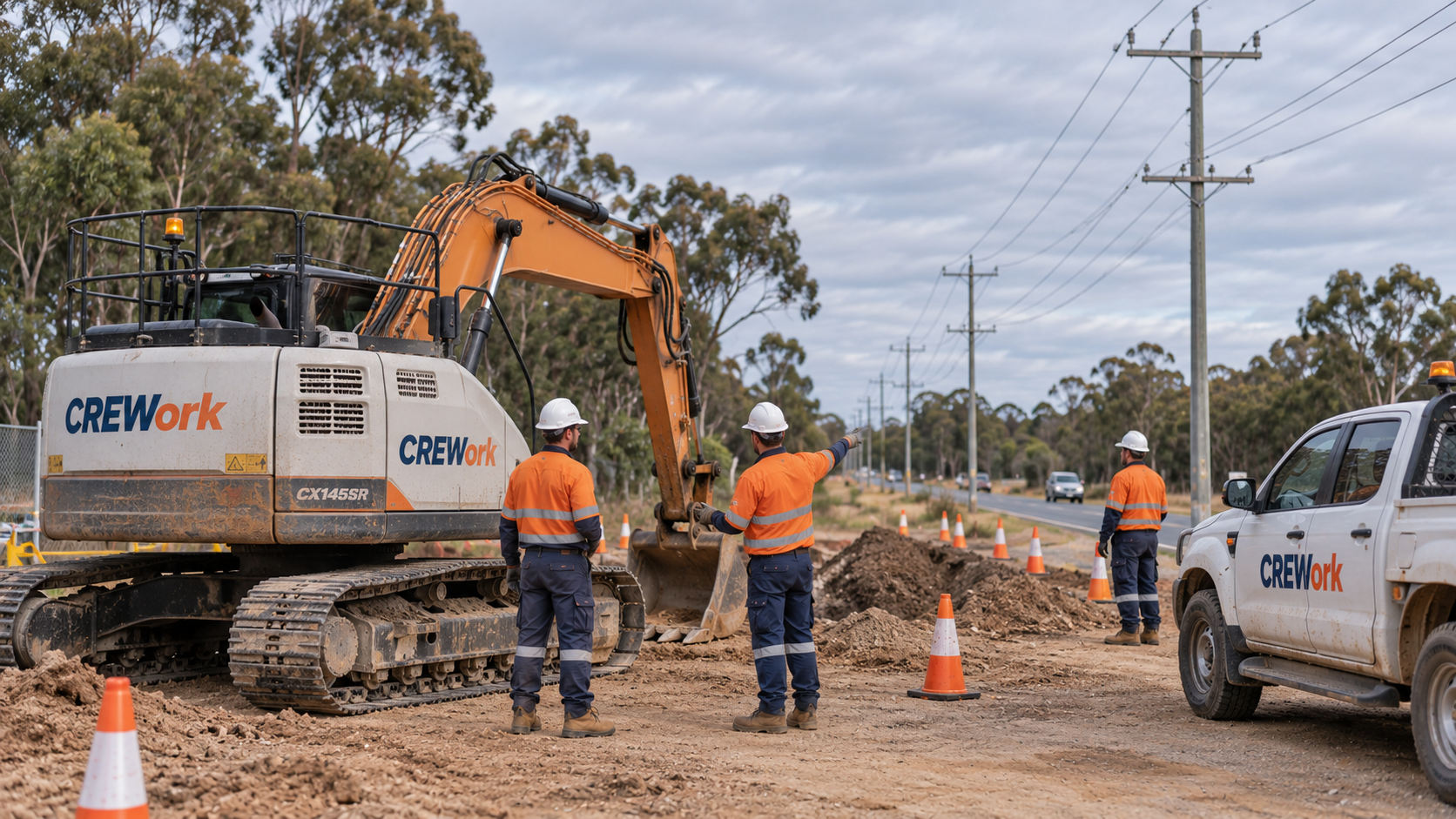 Image showing powerlines near a job site