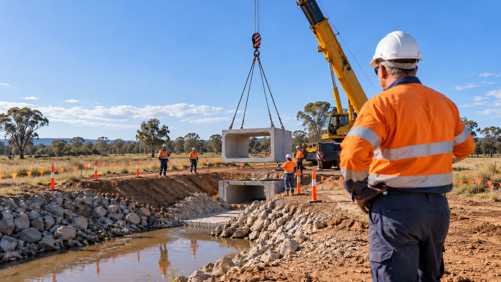 Culvert Lift at a Rural Worksite