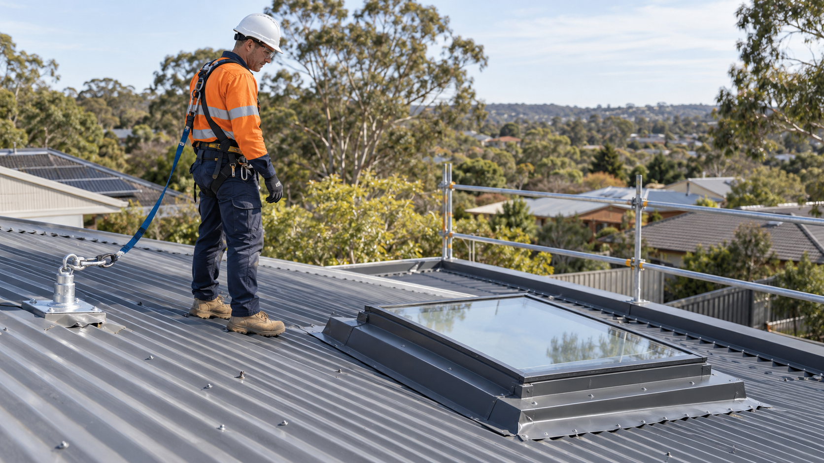 Rooftop Safety Inspection in Daylight