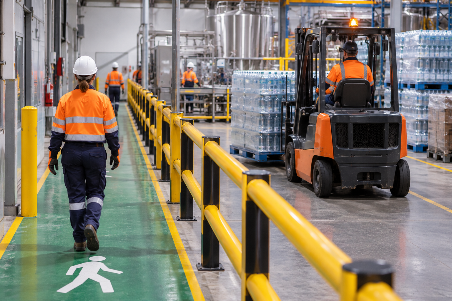 Safe walkways in a busy Warehouse